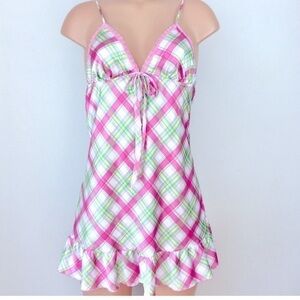 Victoria’s Secret Angels Lingerie Chemise Slip Baby Doll Vintage 2007 Plaid